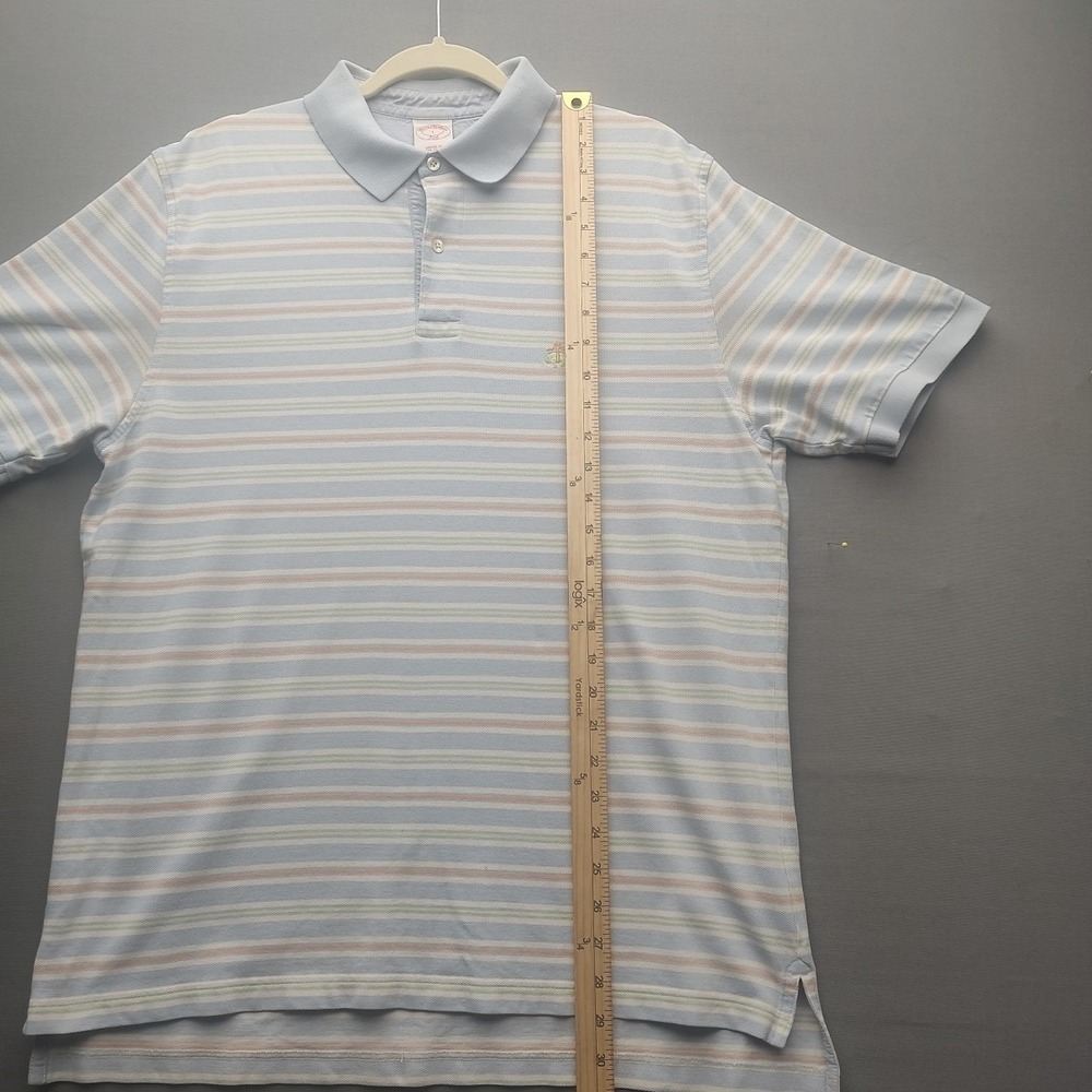 Brooks Brothers 346 Polo Shirt Mens Large Multicolor Striped Preppy - Picture 8 of 15